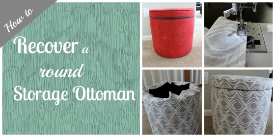 how to recover a round storage ottoman
